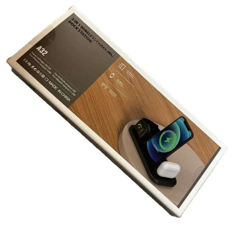 Wireless charging Dock station 3 in 1‎ Phone Watch And Fits Earpods